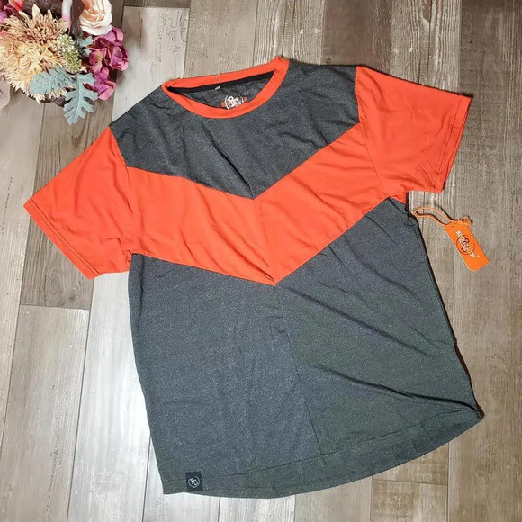 NWT Brooklyn Standard Men's Orange and Gray Short Sleeve Shirt Size Large - Picture 5 of 10